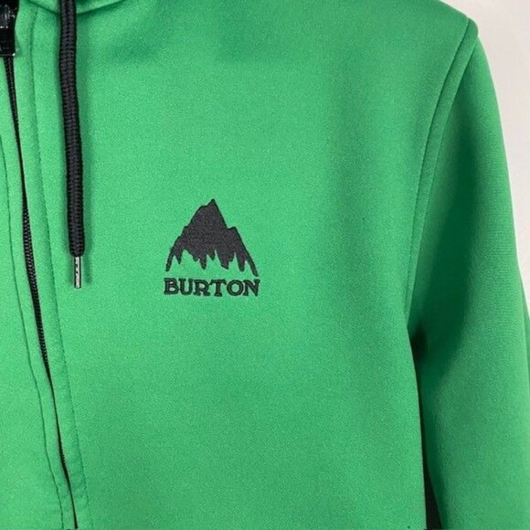 Burton Snowboards DRYRIDE Men's Small Full zip Jacket Hoodie Green Fleece Lined - Picture 2 of 8